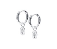 Lily of the Valley Birth Flower Silver Huggie Earring Charms HO-2711